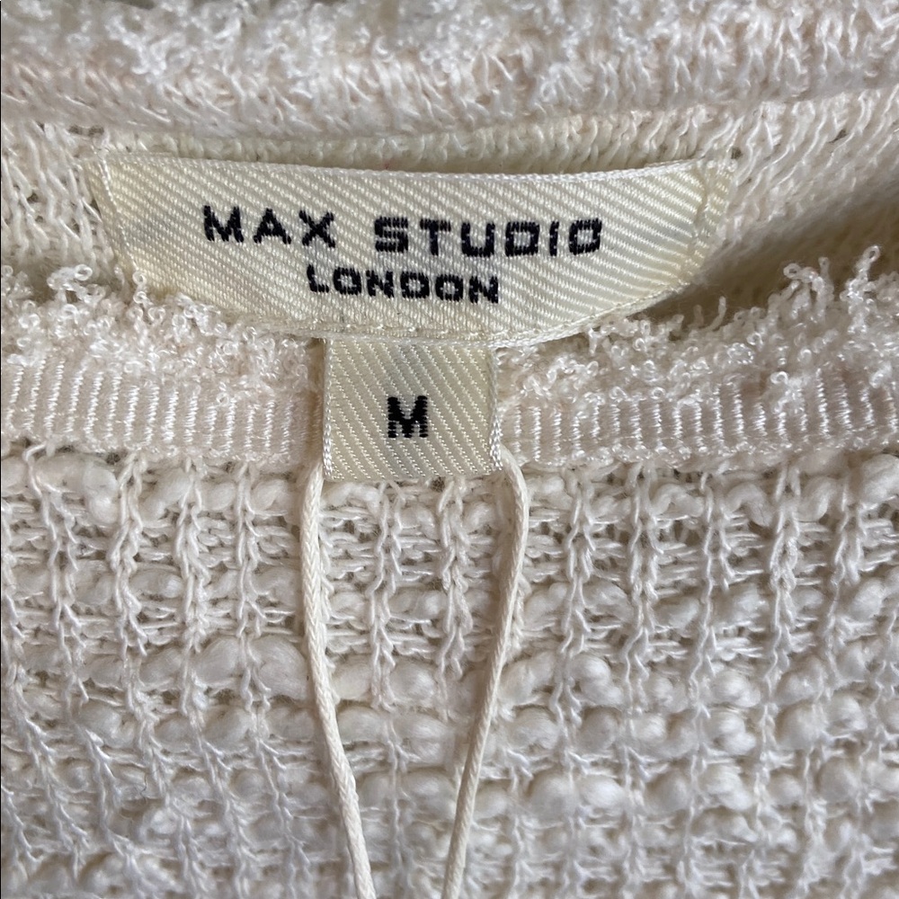 Max Studio Cream Textured Knit Top - Picture 2 of 6